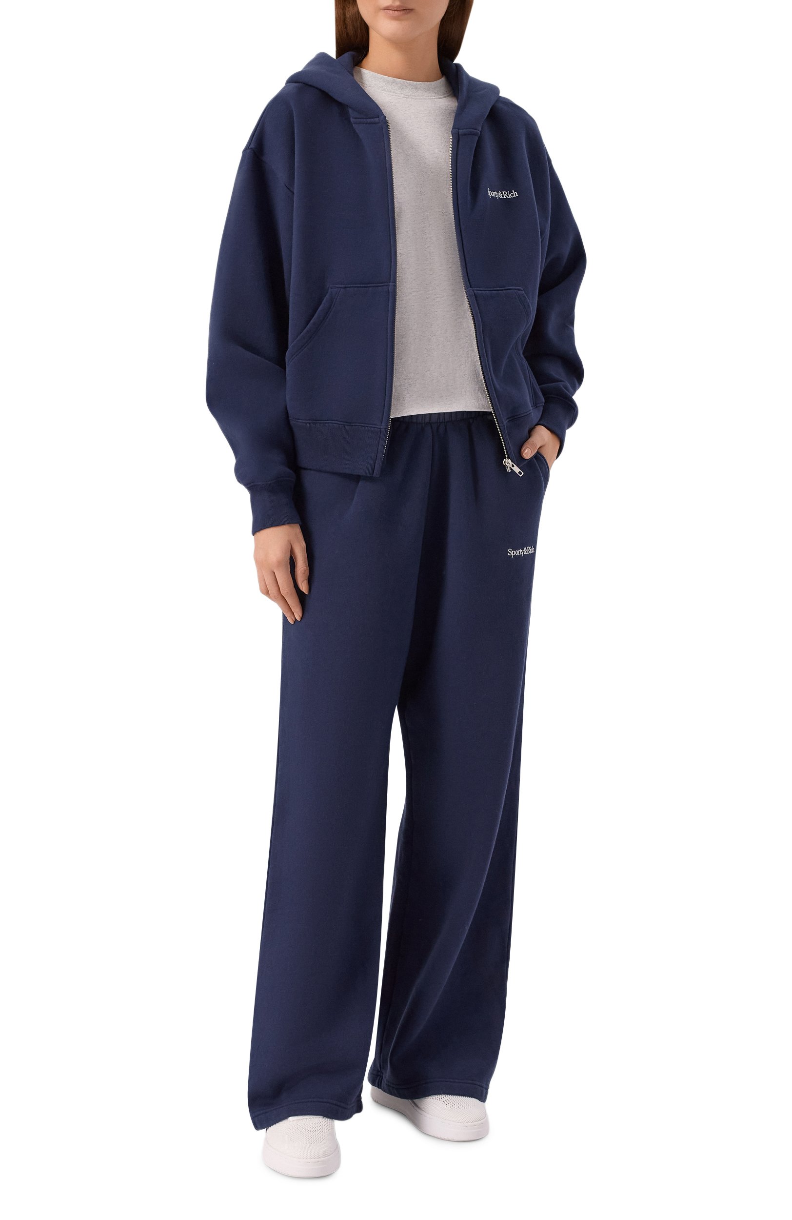 Хлопковые брюки SPORTY AND RICH, арт. PA08284300BL106, фото 2