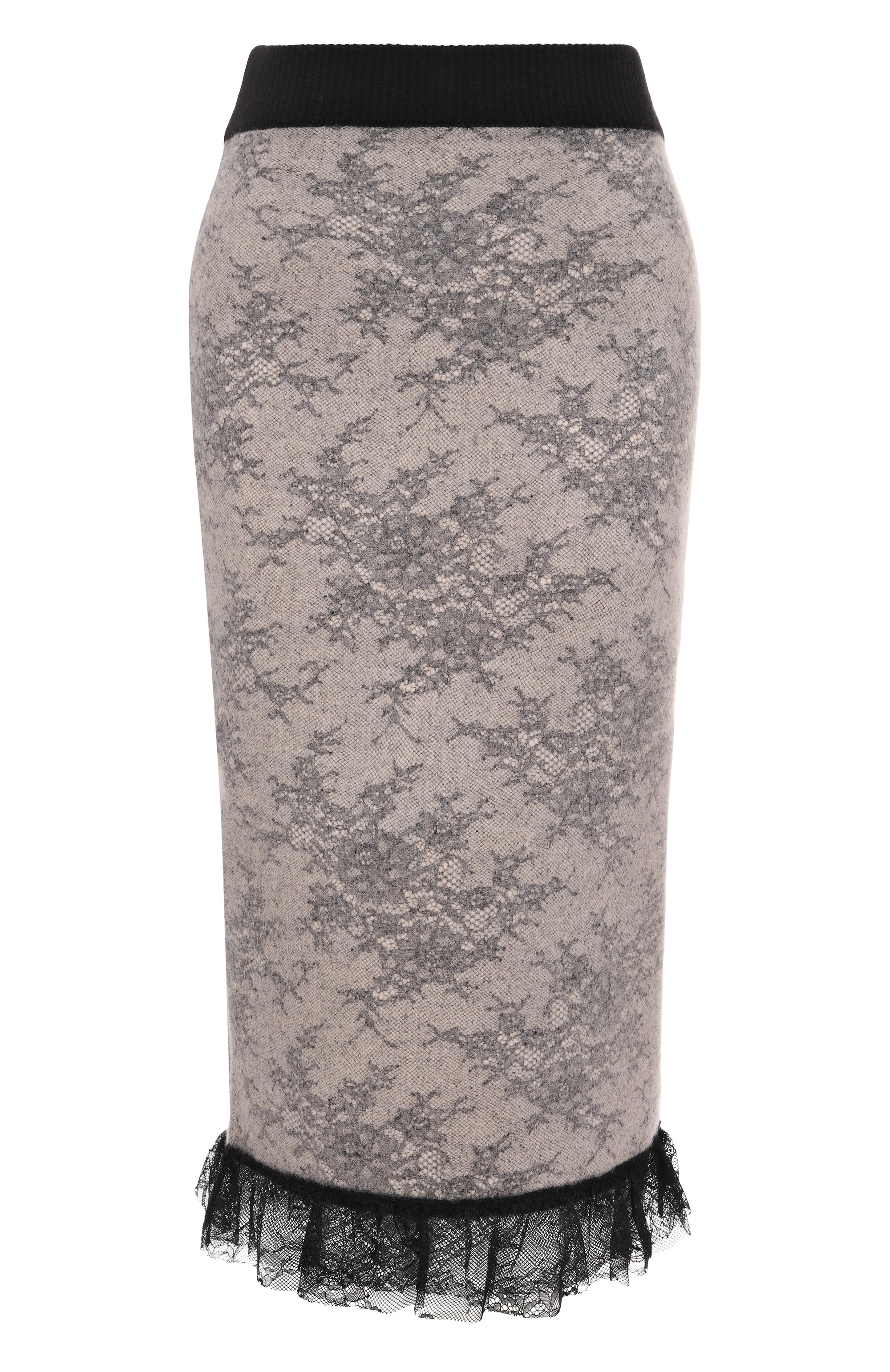 Шерстяная юбка NINA RICCI серого цвета по цене 114000 руб., арт. 25AMJU003/ML0584, фото 1 Шерстяная юбка NINA RICCI, арт. 25AMJU003/ML0584, фото 1