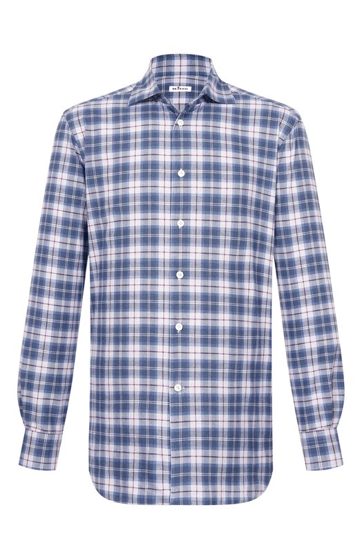 Хлопковая рубашка Kiton UCCH0943902 Голубой UCCH0943902