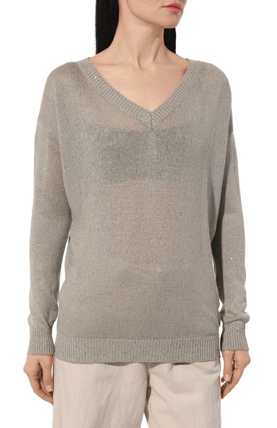 Пуловер изо льна и шелка BRUNELLO CUCINELLI, арт. M1000B1033, фото 3