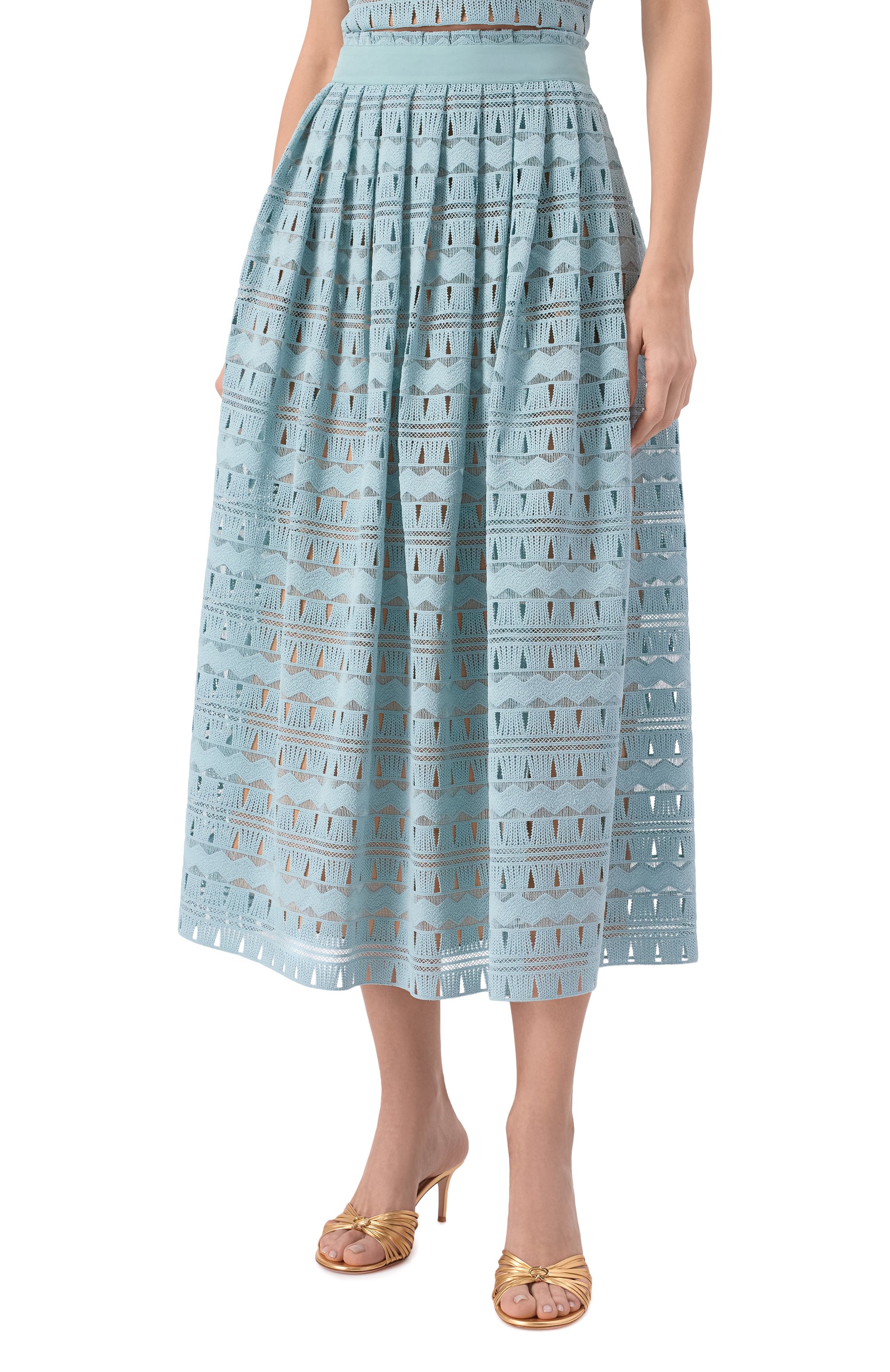 Юбка ELIE SAAB голубого цвета по цене 208000 руб., арт. SK268/MC012, фото 3 Юбка ELIE SAAB, арт. SK268/MC012, фото 3