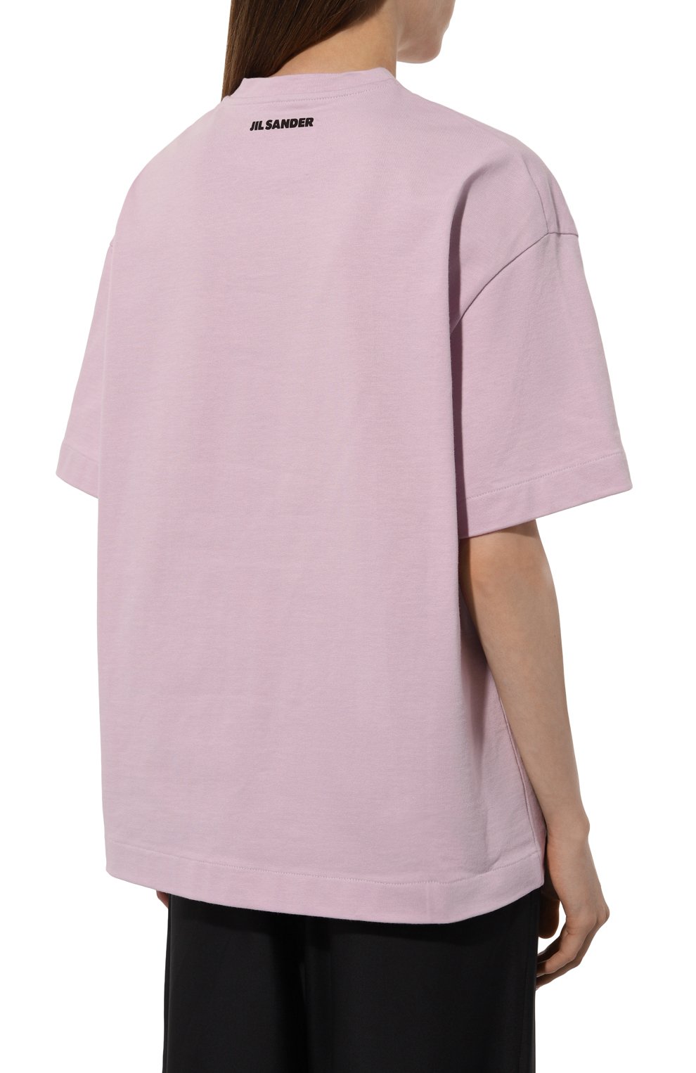 Хлопковая футболка JIL SANDER сиреневого цвета по цене 46700 руб., арт. J03GC0119/J20218, фото 4 Хлопковая футболка JIL SANDER, арт. J03GC0119/J20218, фото 4