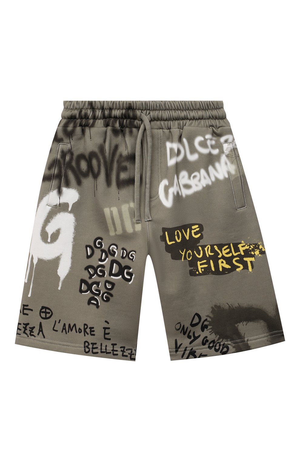 Хлопковые шорты DOLCE & GABBANA хаки цвета по цене 28500 руб., арт. L4JQJ3/G7BJ5/8-14, фото 1 Хлопковые шорты DOLCE & GABBANA, арт. L4JQJ3/G7BJ5/8-14, фото 1