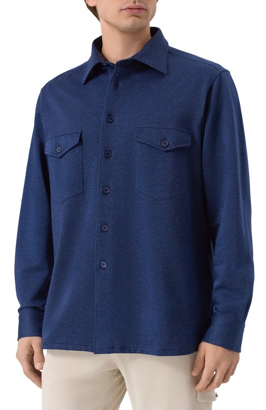 Хлопковая рубашка Stefano Ricci CJ008184/TE3101 Синий  CJ008184/TE3101 Фото 3