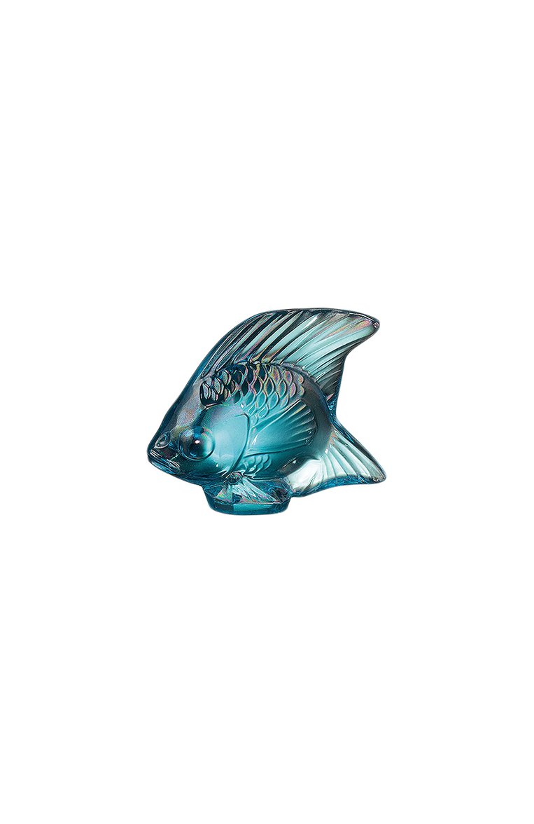 Фигурка fish LALIQUE бирюзового цвета, арт. 10205600 | Фото 1 (Региональные ограничения белый список (Axapta Mercury): Не проставлено; Нос: Не проставлено; Интерьер_коллекция: Fish; Ограничения доставки: fragile-2)