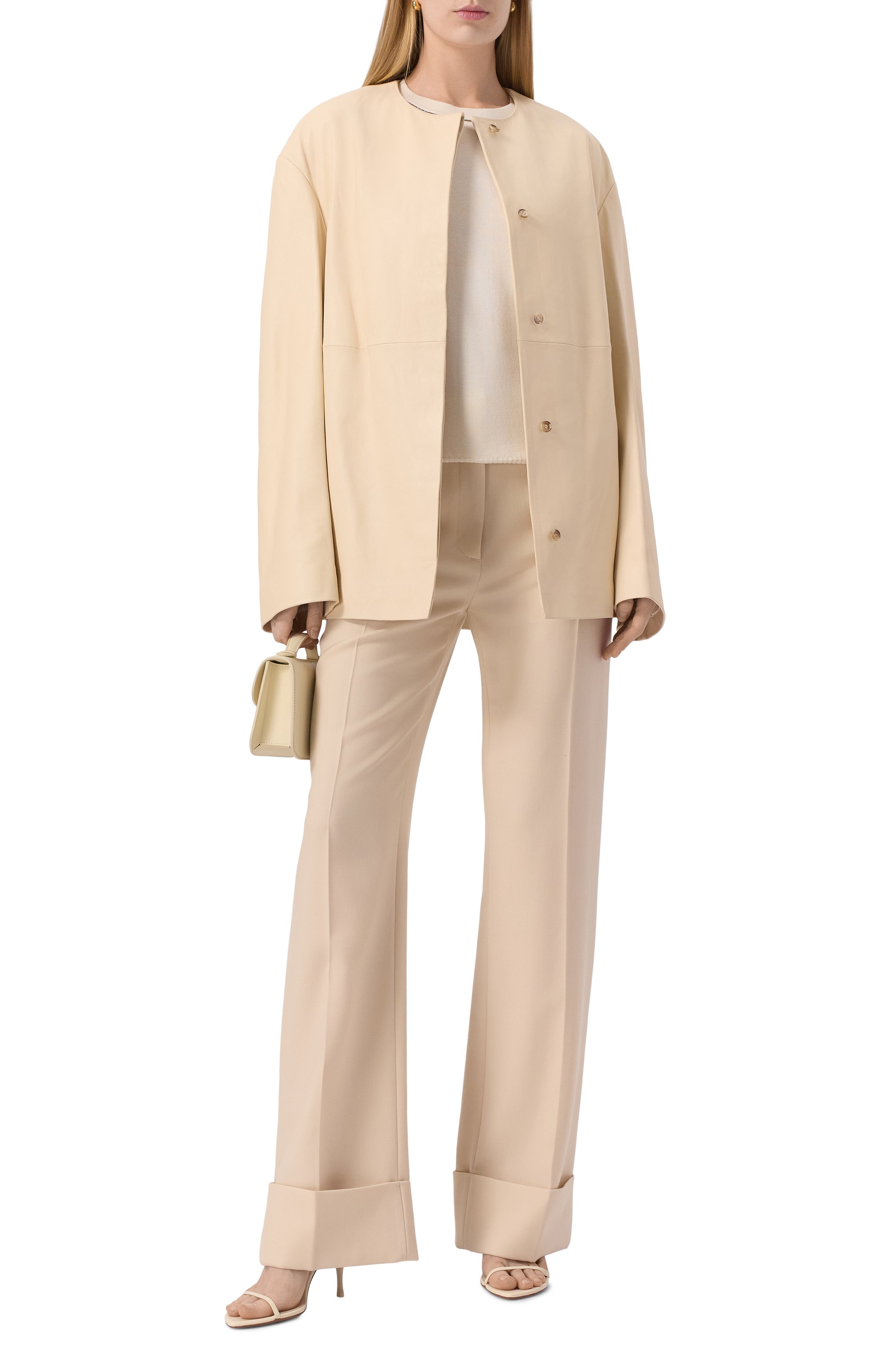 Кожаная куртка LOULOU DE SAISON кремового цвета по цене 99450 руб., арт. ATALIA, фото 2 Кожаная куртка LOULOU DE SAISON, арт. ATALIA, фото 2