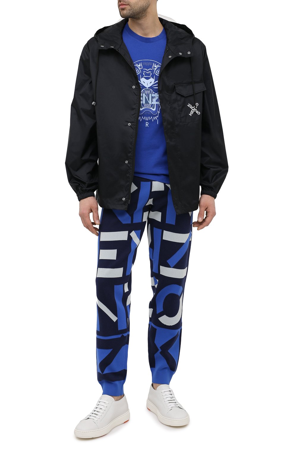 Хлопковая футболка KENZO синего цвета по цене 15250 руб., арт. FB55TS0204YA, фото 2 Хлопковая футболка KENZO, арт. FB55TS0204YA, фото 2