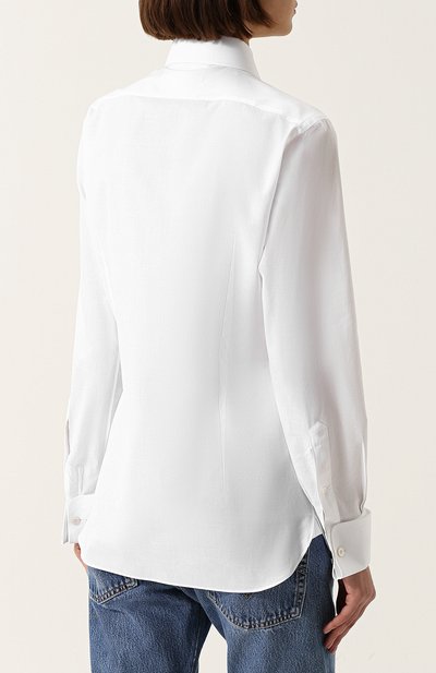 Приталенная хлопковая блуза с планкой TOM FORD, арт. CA3101-FAX341, фото 4