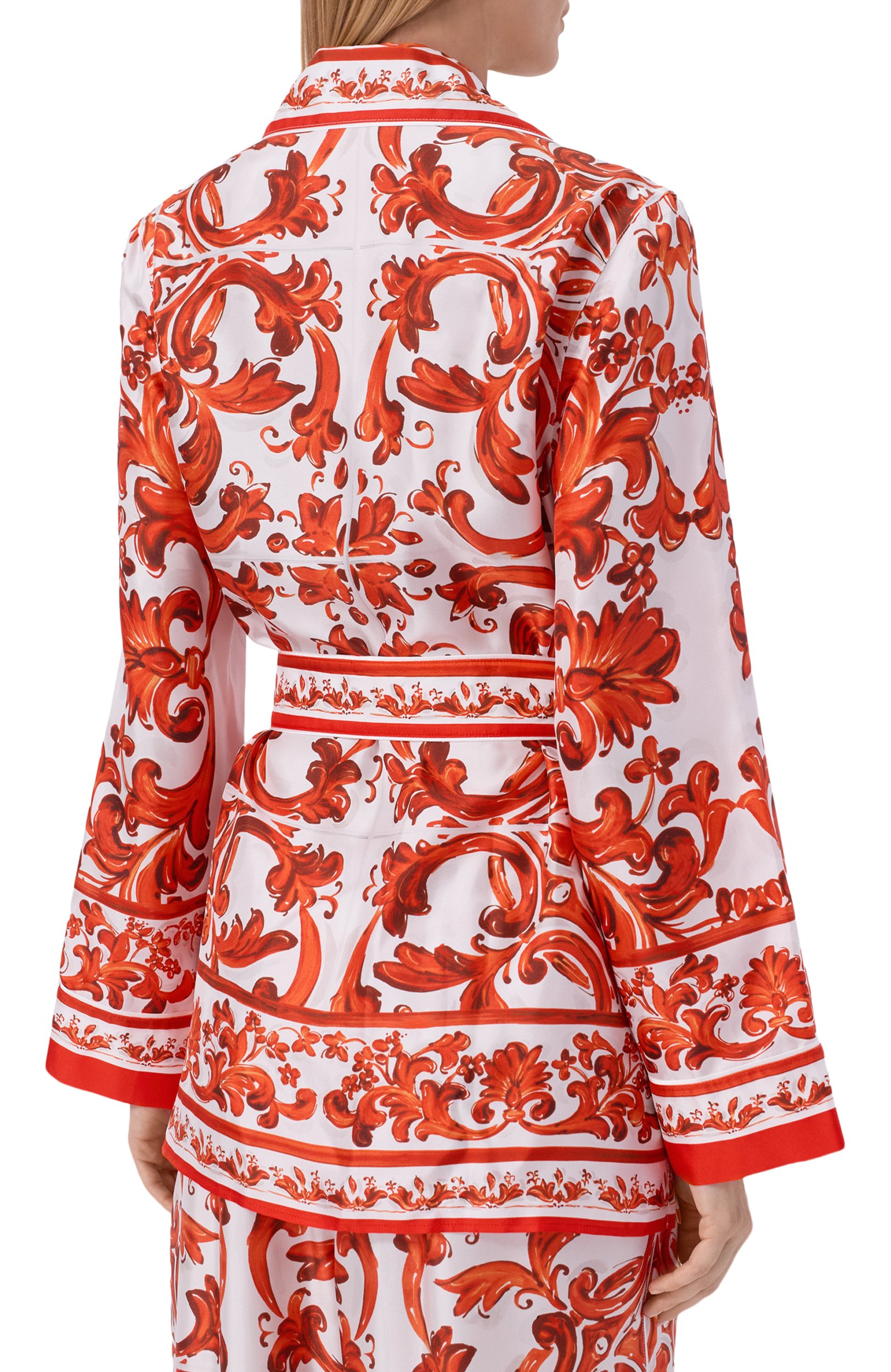 Шелковая рубашка DOLCE & GABBANA оранжевого цвета по цене 309000 руб., арт. F5Q03T/GDDRE, фото 4 Шелковая рубашка DOLCE & GABBANA, арт. F5Q03T/GDDRE, фото 4