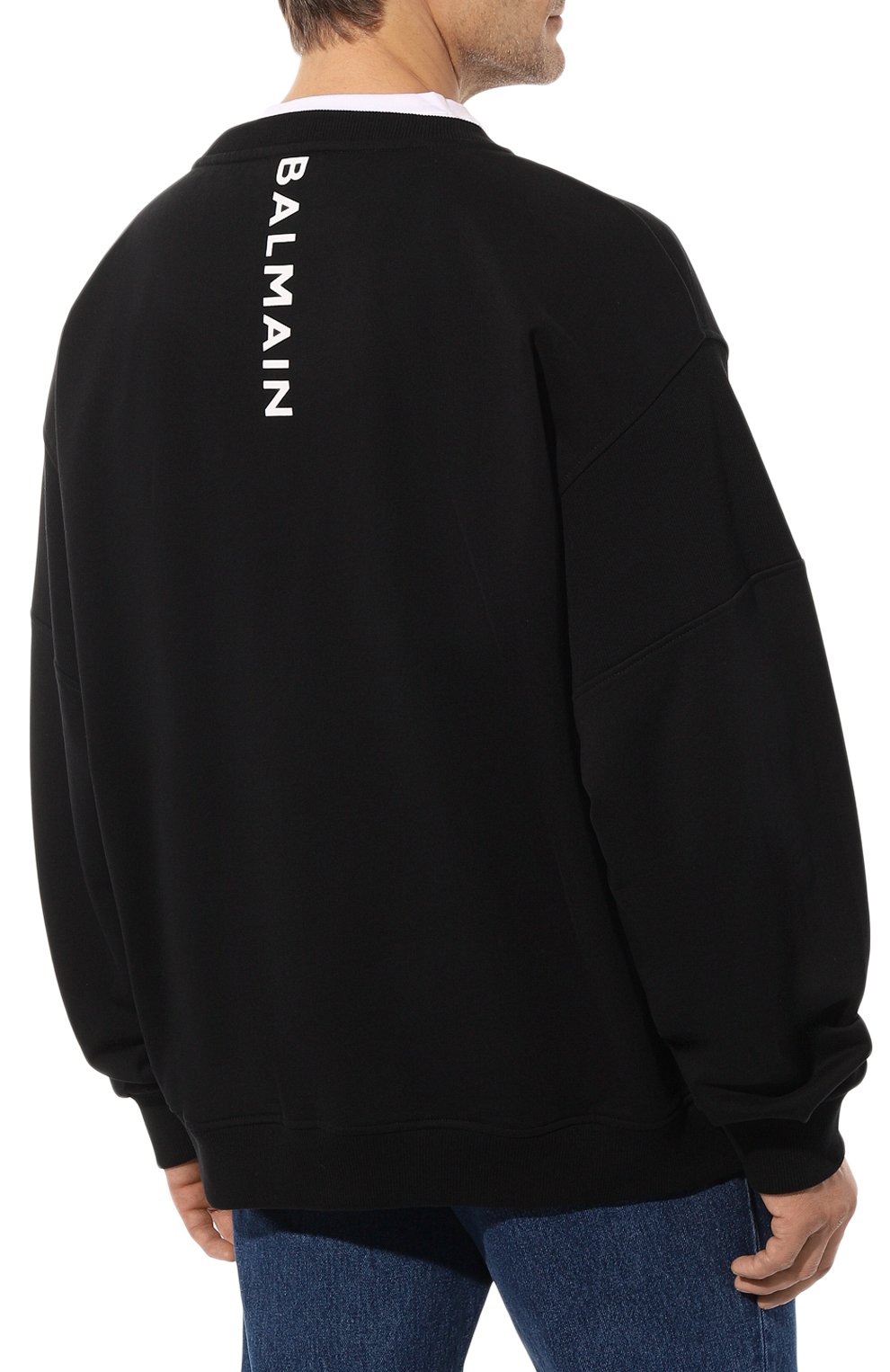 Хлопковый свитшот BALMAIN, арт. AH1JS047BB16, фото 4