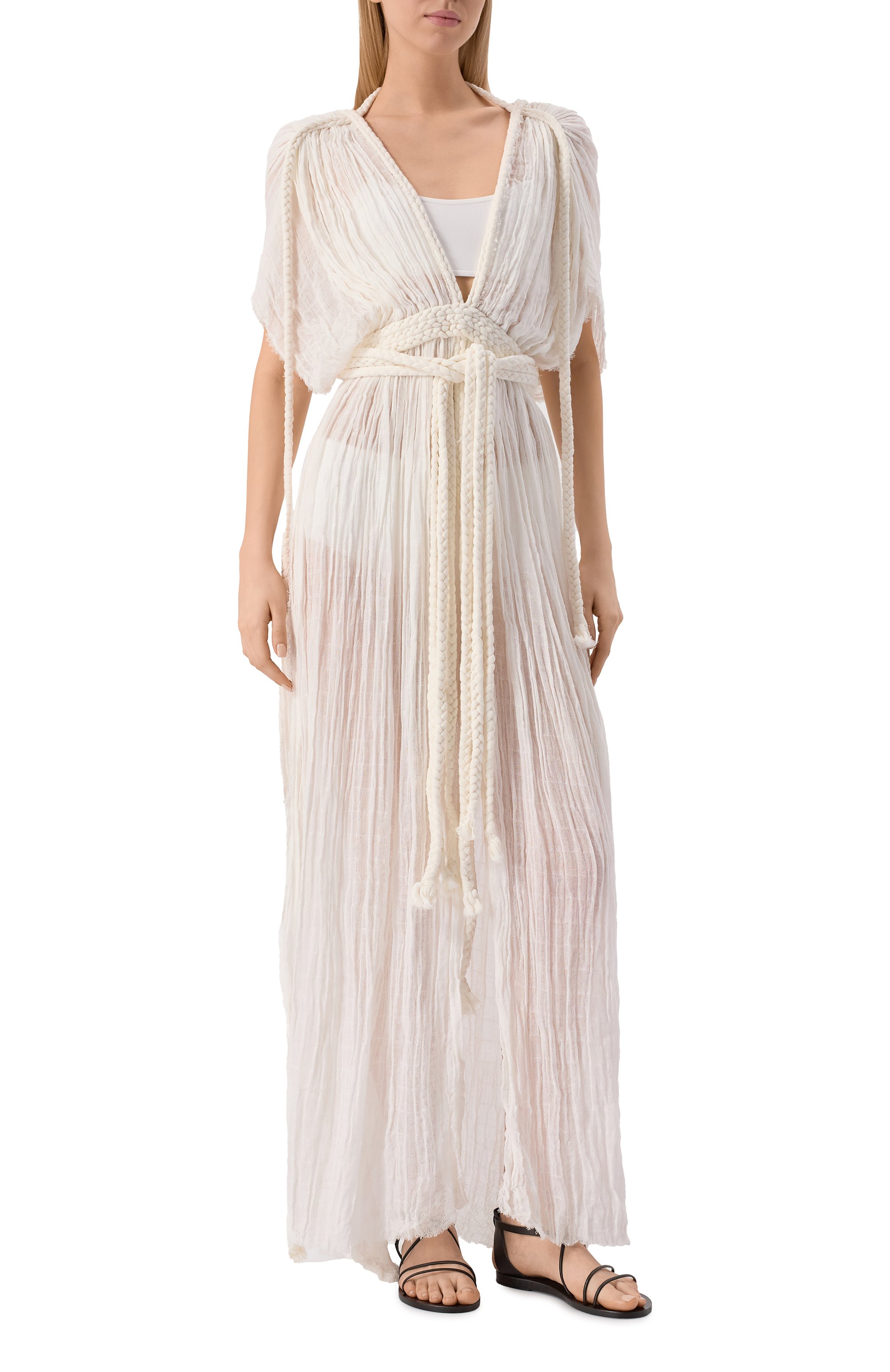 Хлопковая туника KASIA KULENTY белого цвета по цене 79150 руб., арт. ERA G0WN, фото 3 Хлопковая туника KASIA KULENTY, арт. ERA G0WN, фото 3