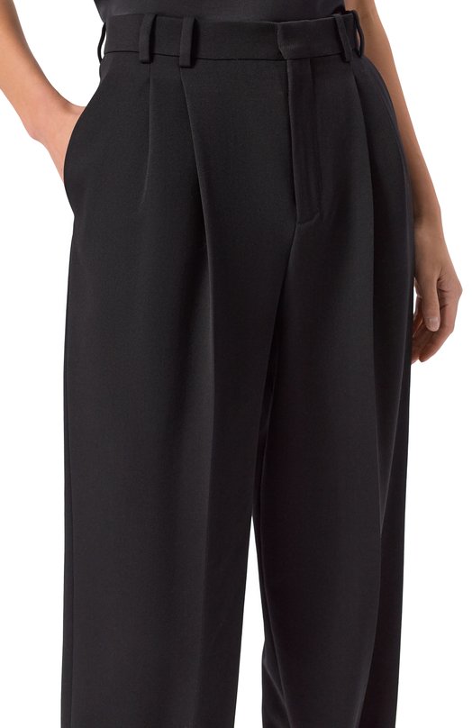 Шерстяные брюки Saint Laurent 796875/Y7E63 Чёрный  796875/Y7E63 Фото 5