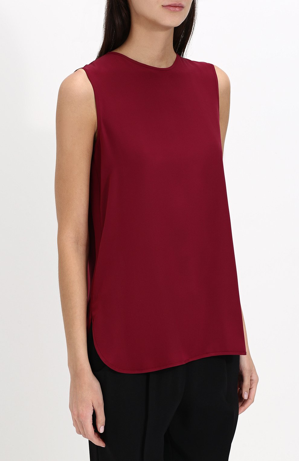 Однотонный шелковый топ свободного кроя KITON, арт. D45444K0333715002, фото 3