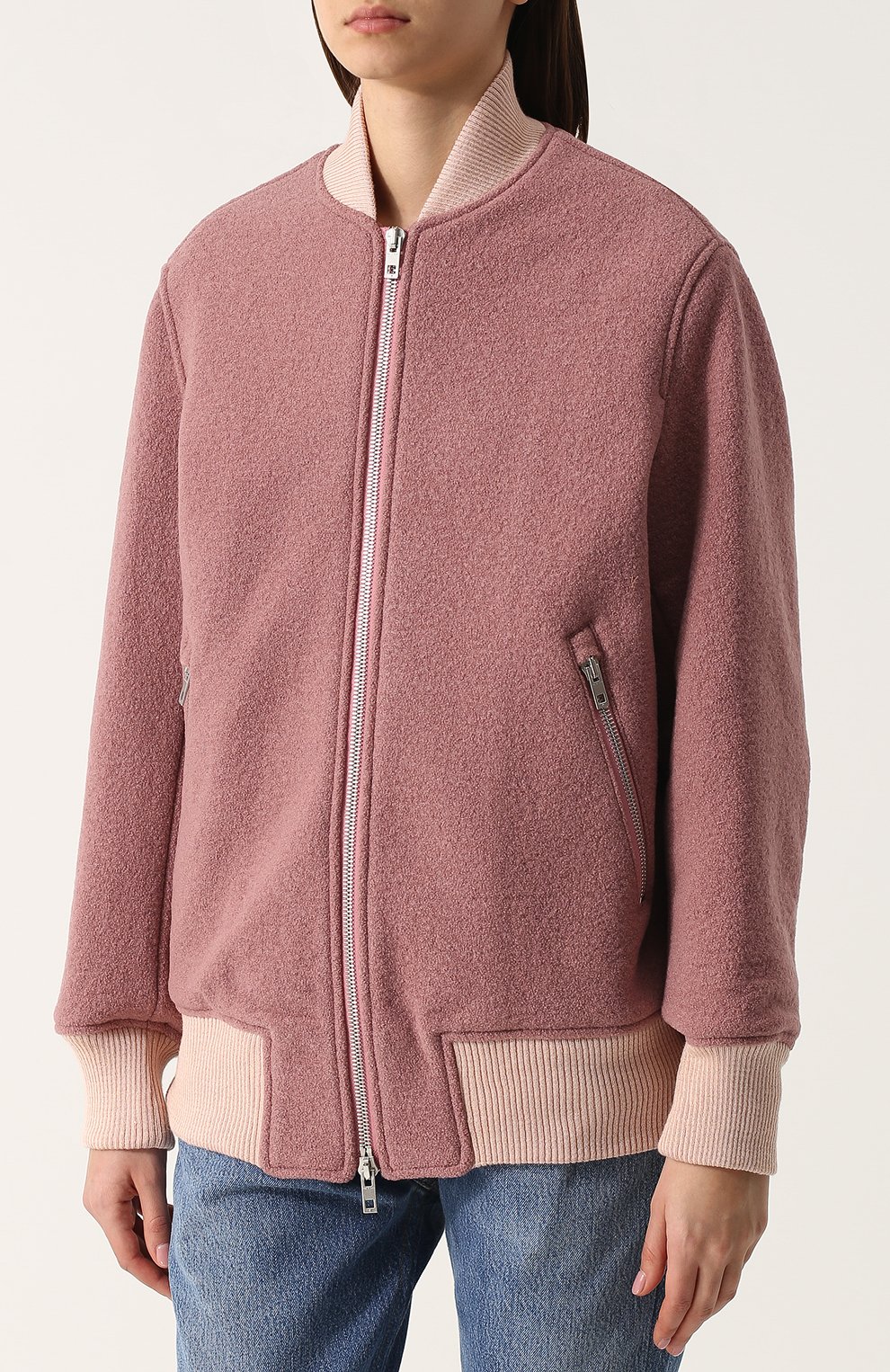 Шерстяной бомб ер на молнии с контрастными манжетами RAG AND BONE, арт. W276424MZ, фото 3