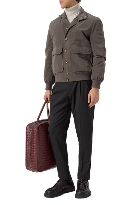 Мужские кожаные ботинки haddock BOTTEGA VENETA темно-коричневого цвета, арт. 776576/V2WT2 | Фото 2 (Драгоценные камни: Проставлено; Материал внешний: Натуральная кожа; Материал сплава: Проставлено; Материал внутренний: Натуральная кожа; Подошва: Плоская)