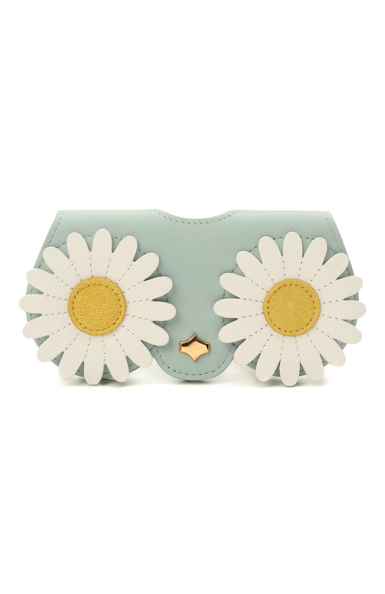 Женские кожаный футляр для очков ANY DI голубого цвета, арт. SP101602 DAISY | Фото 1 (Региональные ограничения белый список (Axapta Mercury): RU, Не проставлено; Материал: Натуральная кожа; Нос: Не проставлено)