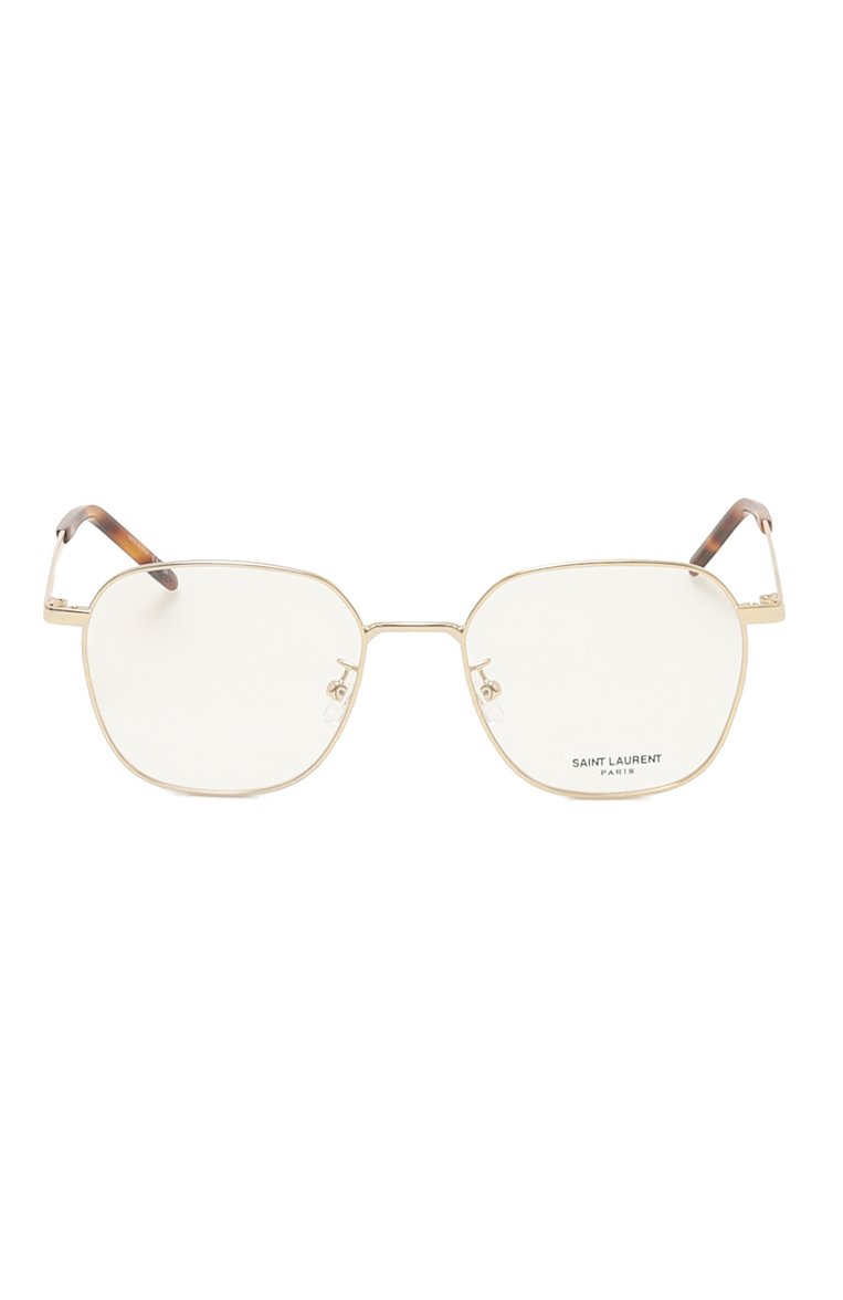 Женские оправа SAINT LAURENT золотого цвета, арт. SL 646/F 003 | Фото 4 (Нос: Не проставлено; Региональные ограничения белый список (Axapta Mercury): Не проставлено; Тип очков: Оправа; Кросс-КТ: Оправы-унисекс; Материал: Металл; Оптика Гендер: оптика-унисекс; Очки форма: Квадратные)