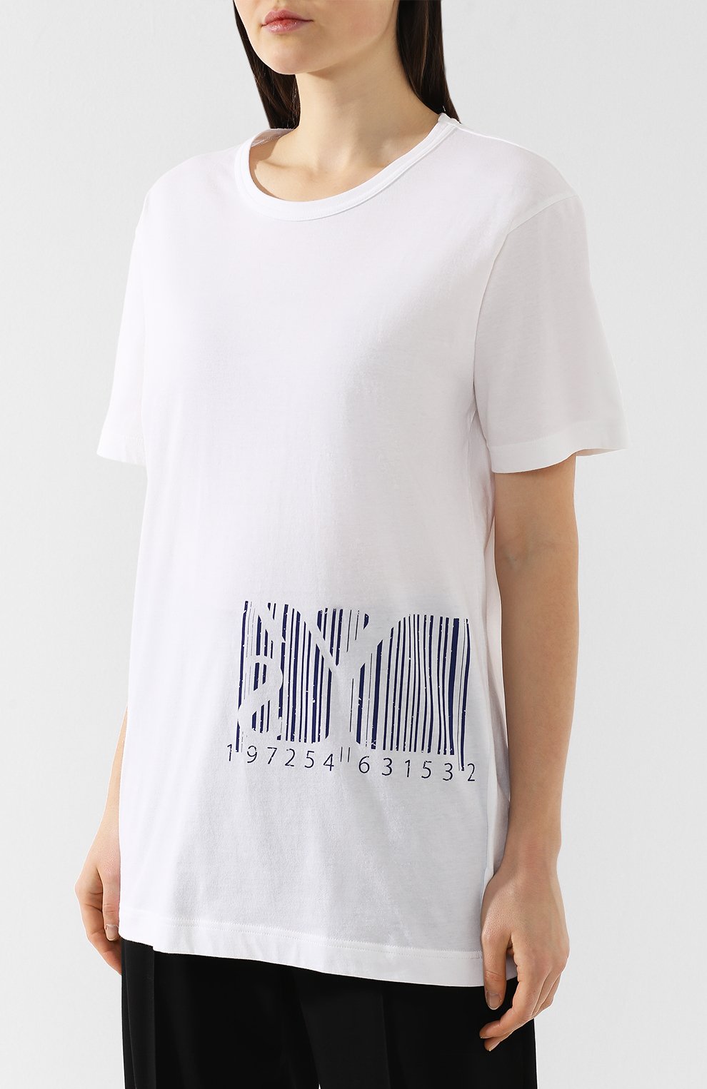 Хлопковая футболка YOHJI YAMAMOTO белого цвета по цене 18150 руб., арт. YZ-T01-670, фото 3 Хлопковая футболка YOHJI YAMAMOTO, арт. YZ-T01-670, фото 3