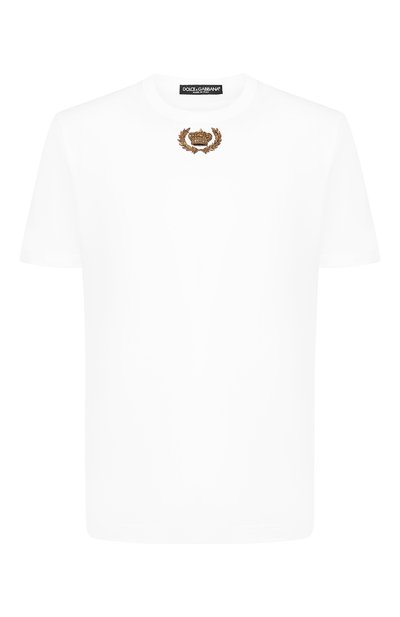 Хлопковая футболка с вышивкой DOLCE & GABBANA, арт. G8IV0Z/G7QJR, фото 1
