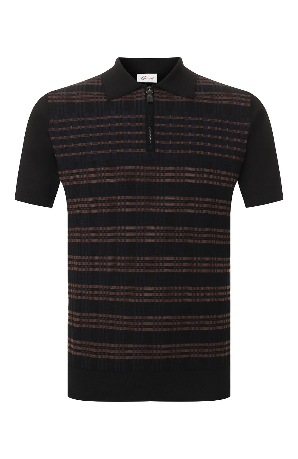 Хлопковое поло BRIONI темно-синего цвета по цене 81850 руб., арт. UMS20L/P9K22, фото 1 Хлопковое поло BRIONI, арт. UMS20L/P9K22, фото 1