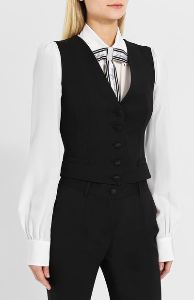 Приталенный жилет из смеси шерсти и шелка DOLCE & GABBANA, арт. F7900T/FUBD6, фото 3