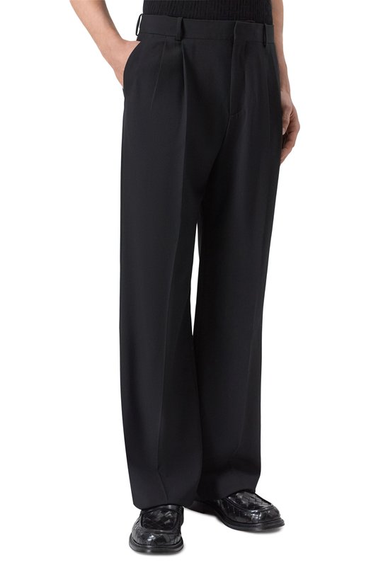 Шерстяные брюки Balmain GH1P0130/WD49 Чёрный  GH1P0130/WD49 Фото 3