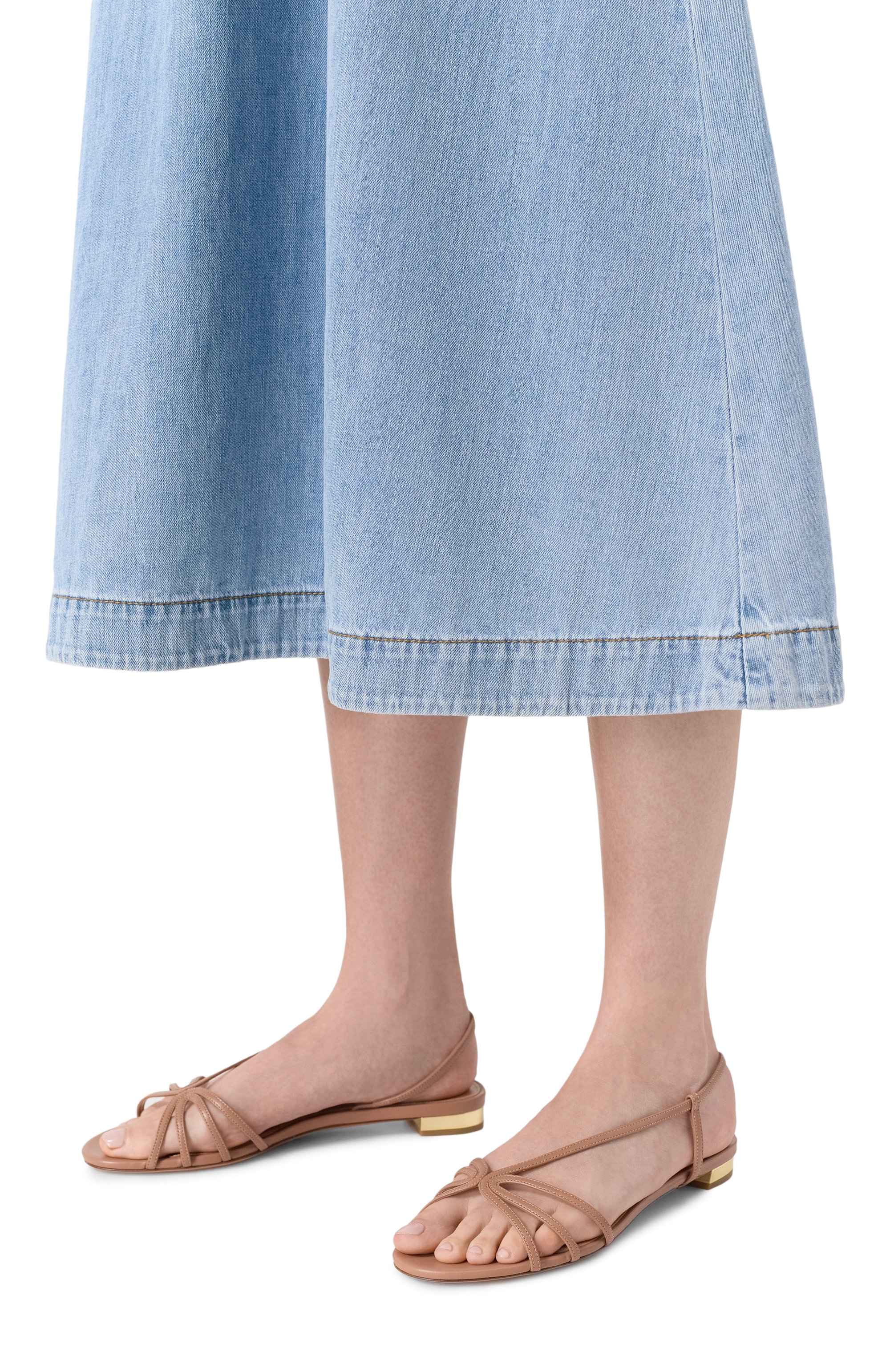 Кожаные сандалии talk to me AQUAZZURA темно-бежевого цвета по цене 83750 руб., арт. TTMFLAS0-NAP-PWP, фото 2 Кожаные сандалии talk to me AQUAZZURA, арт. TTMFLAS0-NAP-PWP, фото 2