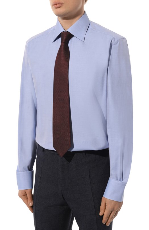 Сорочка из хлопка и шелка Stefano Ricci MC003678/R2650 Голубой  MC003678/R2650 Фото 3