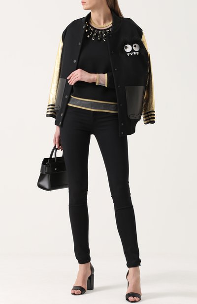 Свитшот с полупрозрачными вставками и декоративной отделкой FENDI, арт. FS6632/02D, фото 2