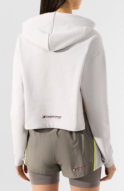 Хлопковое худи TOMMY HILFIGER серого цвета по цене 8490 руб., арт. S10S100517, фото 4 Хлопковое худи TOMMY HILFIGER, арт. S10S100517, фото 4