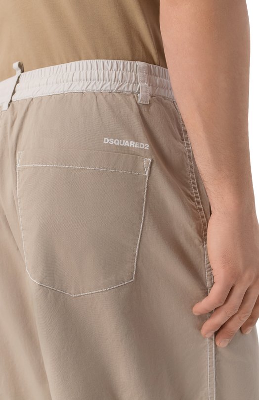 Хлопковые шорты Dsquared2 S74MU0956/S35175 Бежевый  S74MU0956/S35175 Фото 5