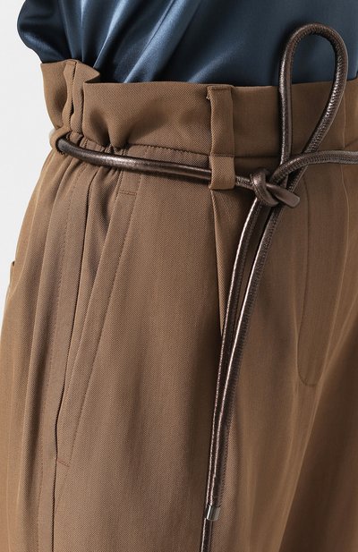Укороченные брюки из смеси шерсти и хлопка с поясом BRUNELLO CUCINELLI, арт. MA033P6708, фото 5
