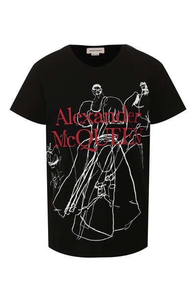 Женская хлопковая футболка ALEXANDER MCQUEEN, арт. 620601/QZABD