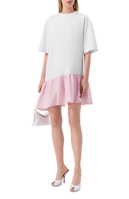 Хлопковое платье MSGM 4041MDA81D/267002 Белый  4041MDA81D/267002 Фото 2