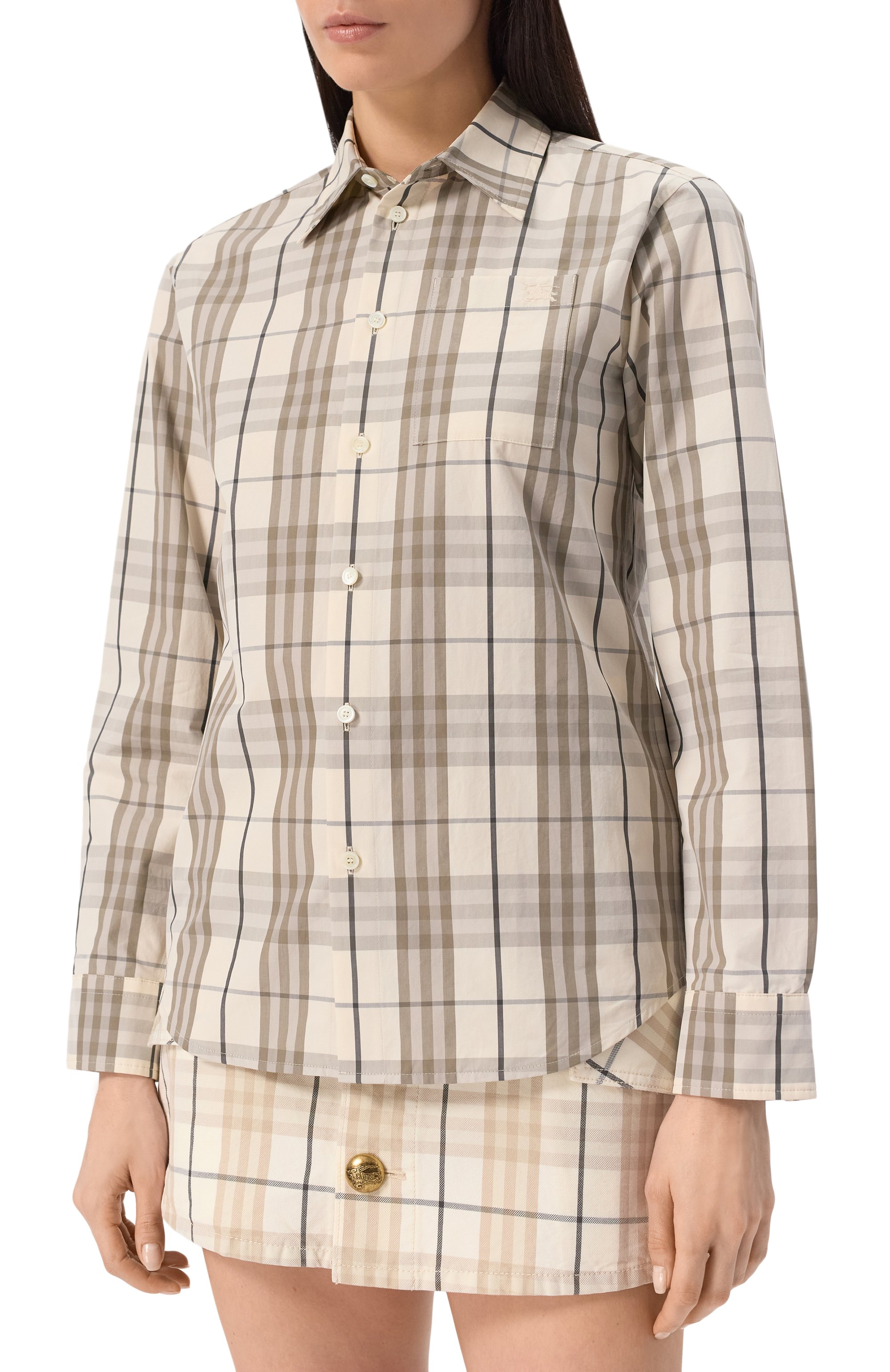 Хлопковая рубашка BURBERRY, арт. 8108663, фото 3