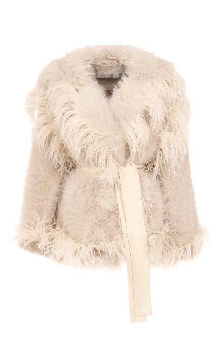 Женская шуба с отделкой перьями ELIE SAAB, арт. J0148AP25/FR001