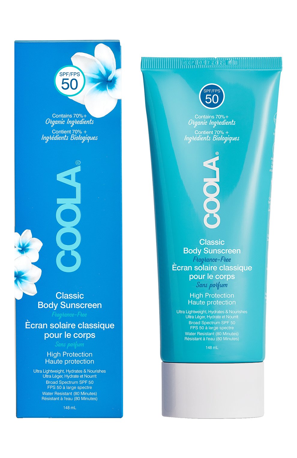Солнцезащитный увлажняющий крем для тела без запаха spf 50 (148ml) COOLA бесцветного цвета по цене 4950 руб., арт. CL10503, фото 1 Солнцезащитный увлажняющий крем для тела без запаха spf 50 (148ml) COOLA, арт. CL10503, фото 1