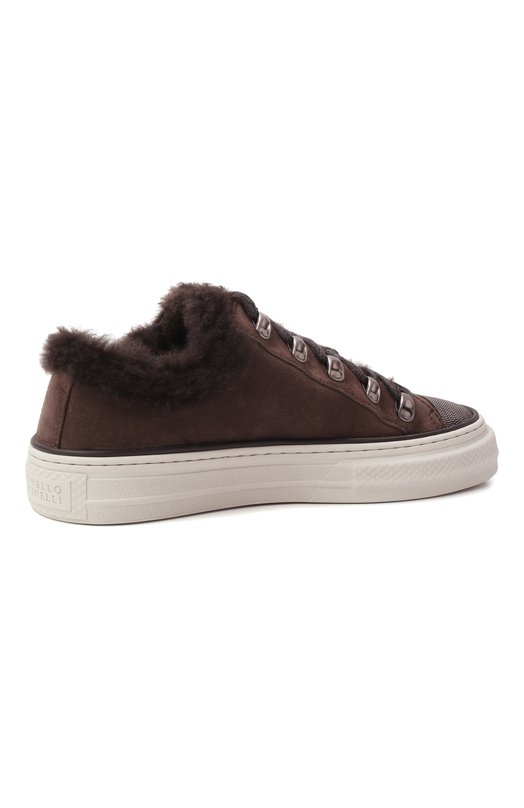 Замшевые кеды Brunello Cucinelli MZSFG3131 Коричневый  MZSFG3131 Фото 5