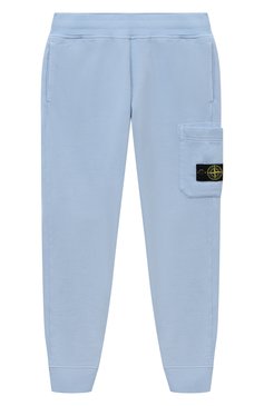 Детские хлопковые джоггеры STONE ISLAND голубого цвета, арт. 801661540/14-16 | Фото 1 (Материал внешний: Хлопок; Материал сплава: Проставлено; Нос: Не проставлено; Мальчики Кросс-КТ: Джоггеры-одежда; Ростовка одежда: 16 лет | 164 см)