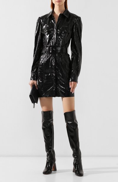 Кожаное платье DROME черного цвета по цене 142500 руб., арт. DPDA303P/D1691P, фото 2 Кожаное платье DROME, арт. DPDA303P/D1691P, фото 2