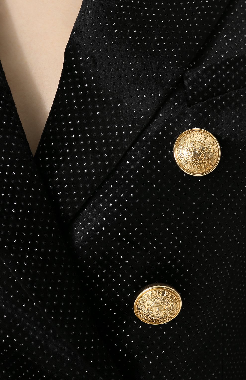Приталенный двубортный жакет с контрастными пуговицами BALMAIN, арт. 147220/122C, фото 5