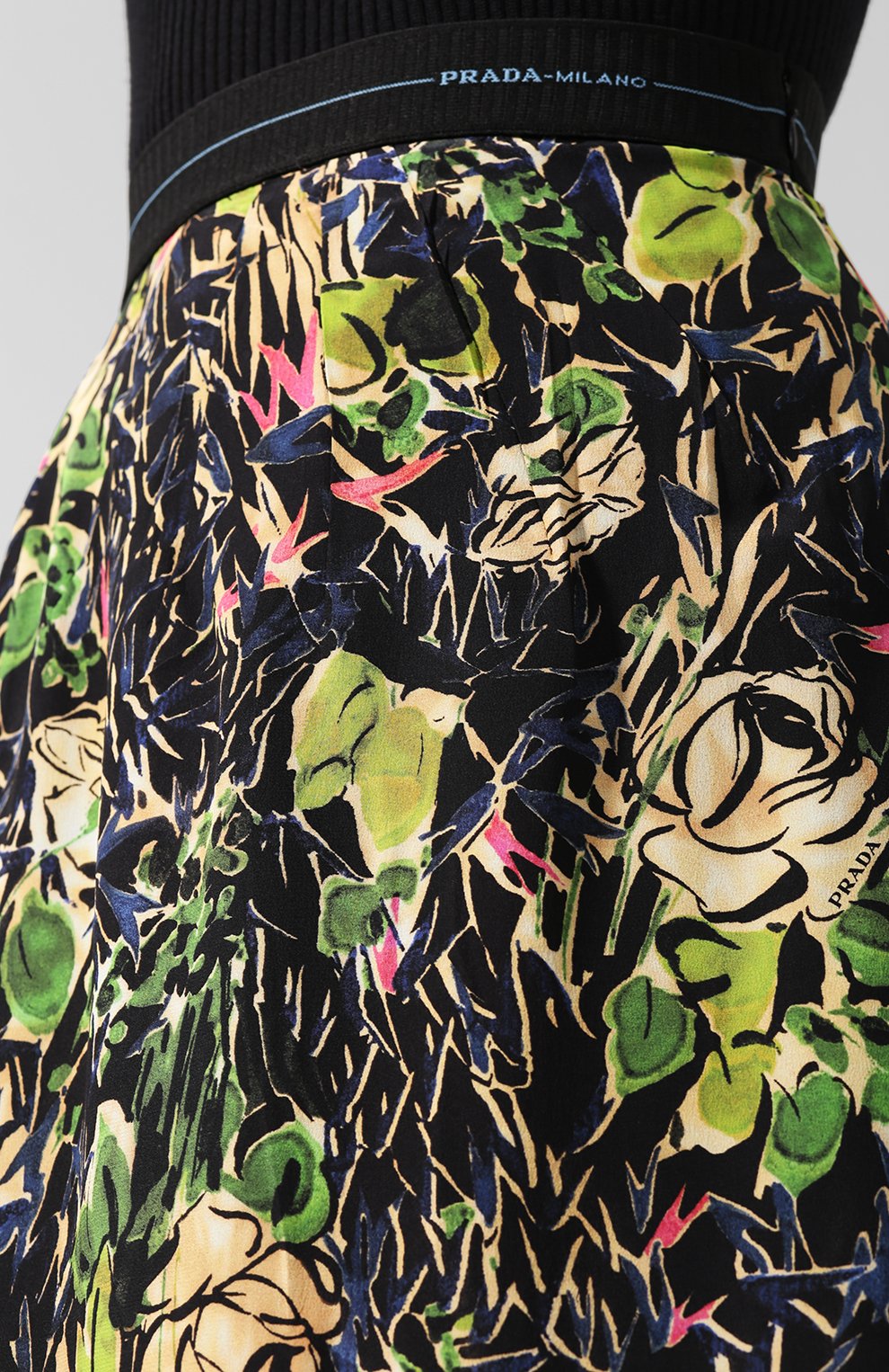 Шелковая юбка асимметричного кроя с принтом PRADA, арт. P195N-1RZM-F0002, фото 5