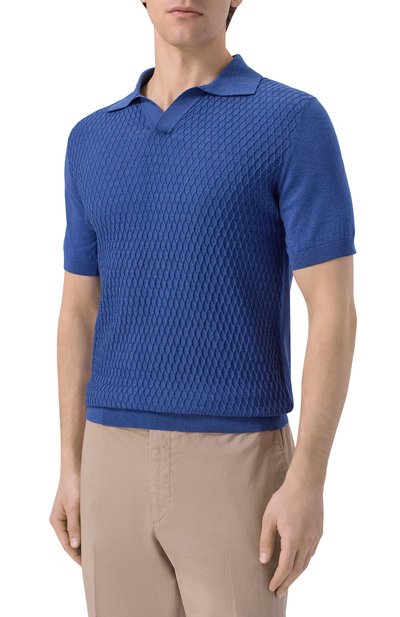 Поло из хлопка и шелка ANDREA CAMPAGNA, арт. SU26ST210-03/FST26, фото 3