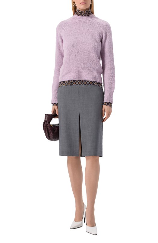 Шерстяной свитер Dries Van Noten 011225-2709-403 Сиреневый  011225-2709-403 Фото 2