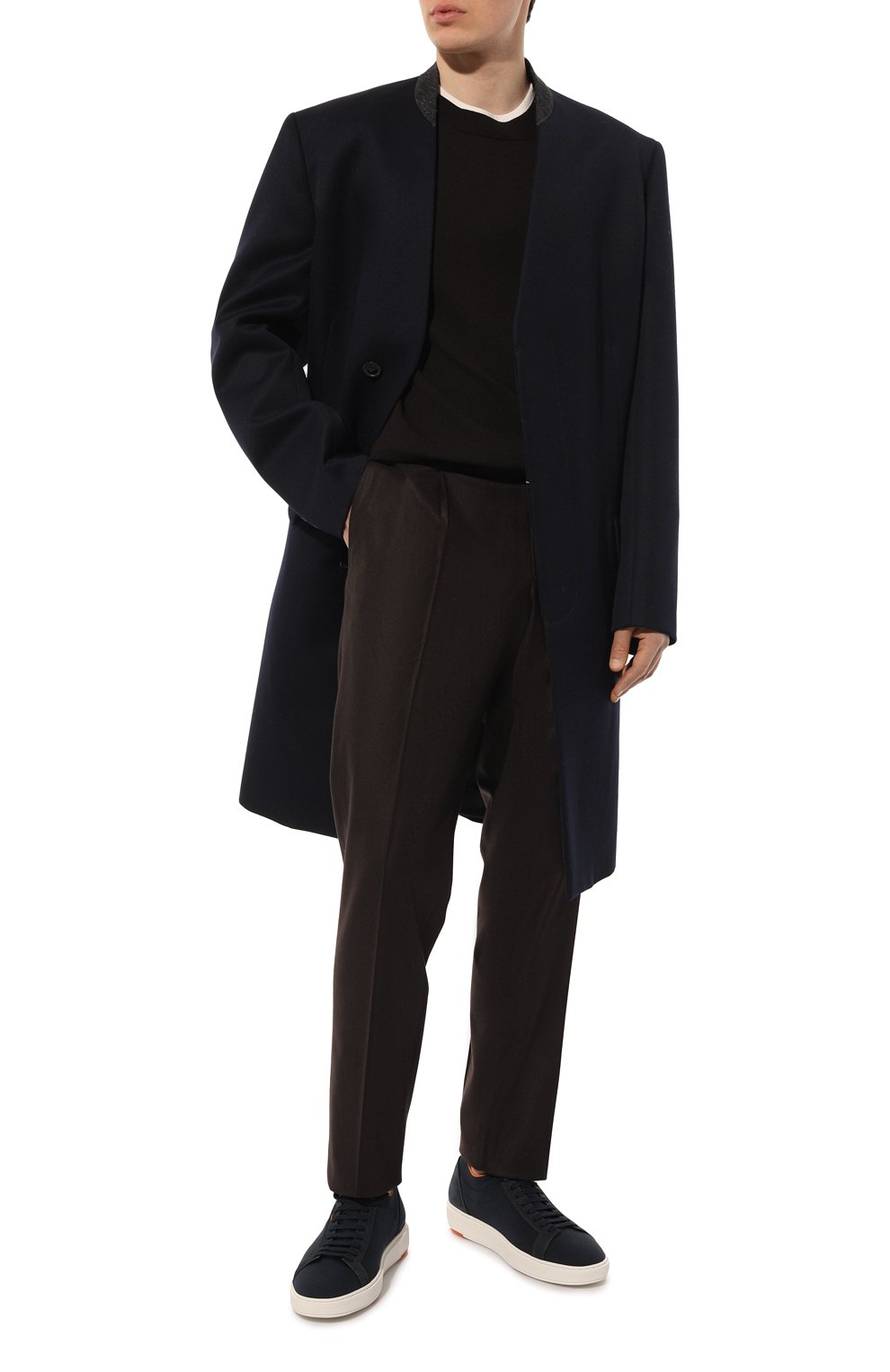 Текстильные кеды cleanic SANTONI темно-синего цвета по цене 59950 руб., арт. MBCC21540BARNSB3N01, фото 2 Текстильные кеды cleanic SANTONI, арт. MBCC21540BARNSB3N01, фото 2