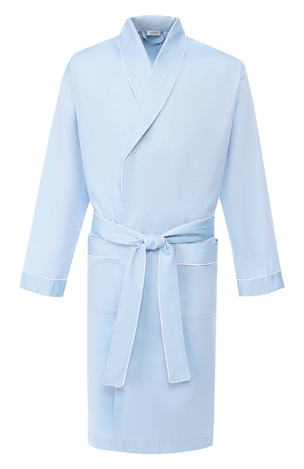 Хлопковый халат ZIMMERLI голубого цвета по цене 35050 руб., арт. 4734-75140, фото 1 Хлопковый халат ZIMMERLI, арт. 4734-75140, фото 1