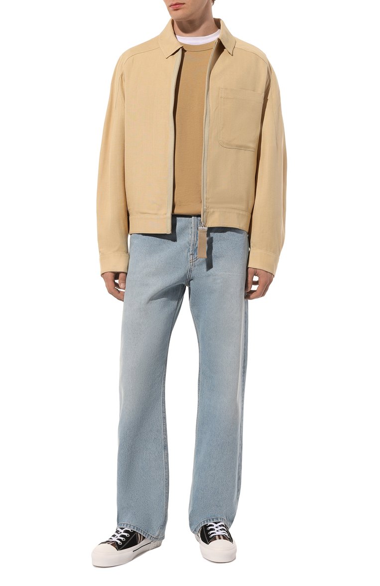 Мужские комбинированные кеды BURBERRY коричневого цвета, арт. 8062832 | Фото 2 (Подошва: Массивная; Драгоценные камни: Проставлено; Материал внешний: Текстиль; Материал сплава: Проставлено; Материал внутренний: Текстиль; Стили: Классический; Материал утеплителя: Без утеплителя; Кросс-КТ: Высокие)