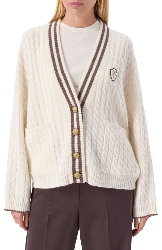Кашемировый кардиган Brunello Cucinelli M12731516 Кремовый  M12731516 Фото 3
