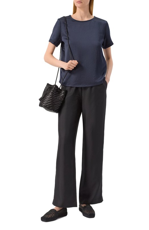 Атласный топ Weekend Max Mara AMBURG0 Синий  AMBURG0 Фото 2