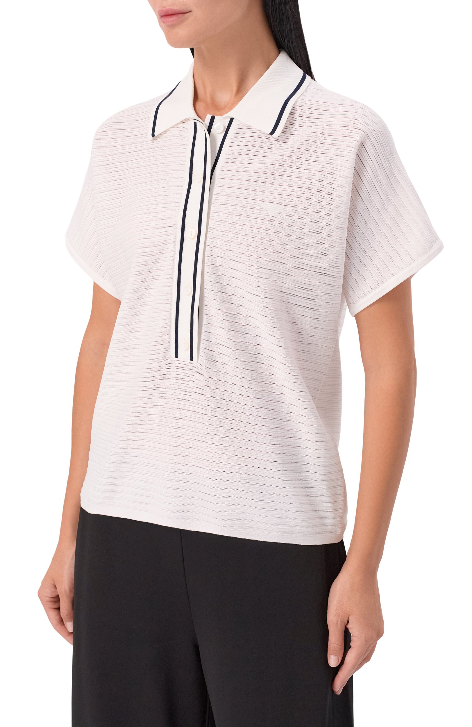 Поло EMPORIO ARMANI белого цвета по цене 45950 руб., арт. EW005142/AF29505, фото 3 Поло EMPORIO ARMANI, арт. EW005142/AF29505, фото 3
